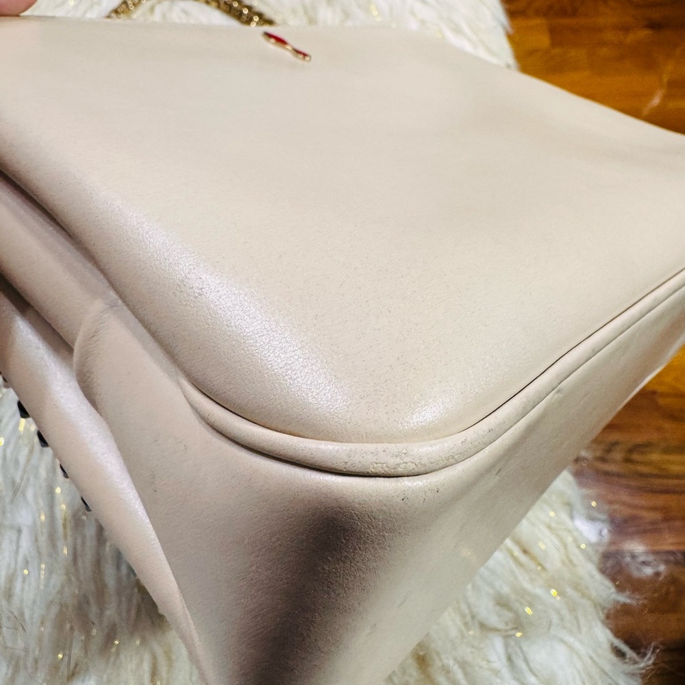 Christian Louboutin Cream and Gold 2ways Crossbody Bag with Studded Design - Picture 8 of 16